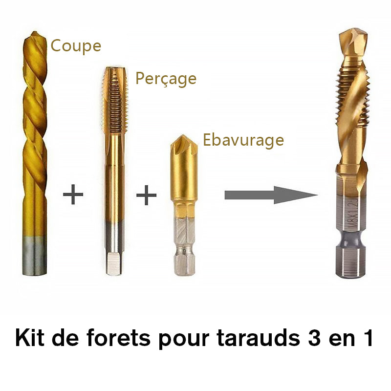 Sett av 6 metrisk tap borr  bits | Skanto