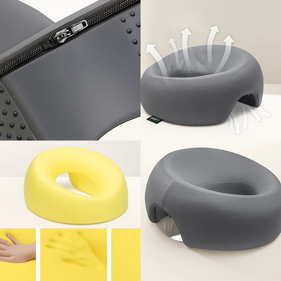 FaceEase | Face‑Down Pillow – Trykkavlastende støtte – Konturert minneskum – Ideell for massasje, skjønnhet og mage-sovende Skanto