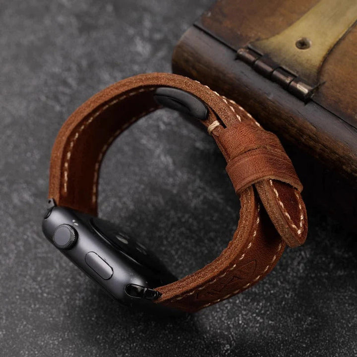 Skanto | Håndlaget Vintage Skinn Apple Watch Band