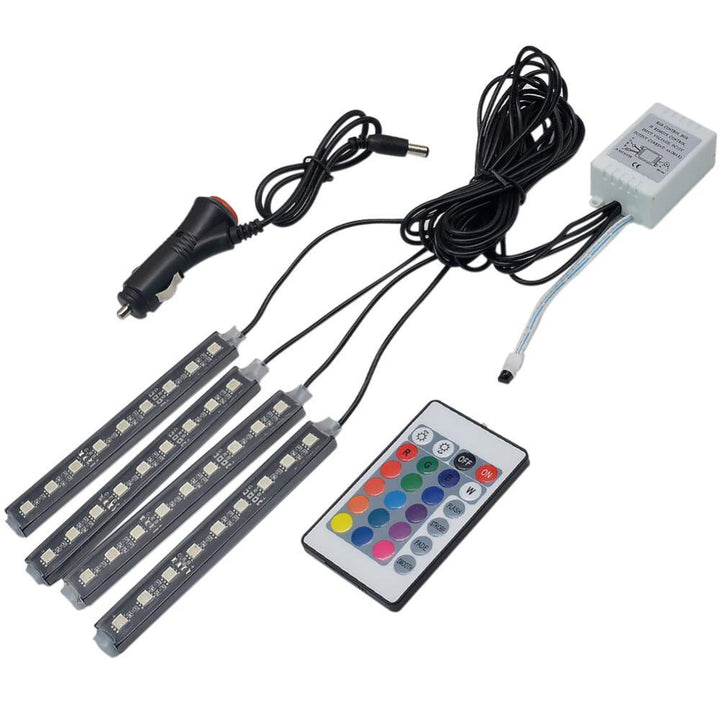 Skanto | Car RGB LED Strip Light Trådløs Fjernkontroll og Talekontroll