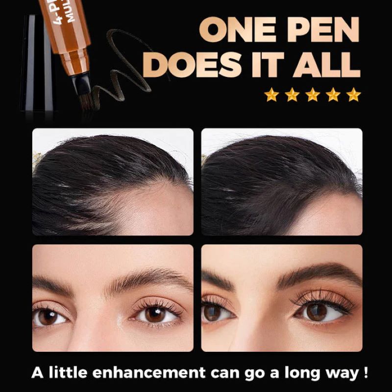 Skanto | Ultrafine fire-hodet langvarig vanntett microblading naturlig brynspenn