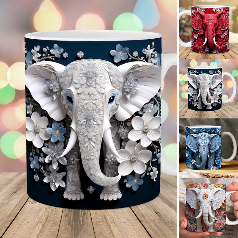 3D Elefant Blomster Kopp | Skanto