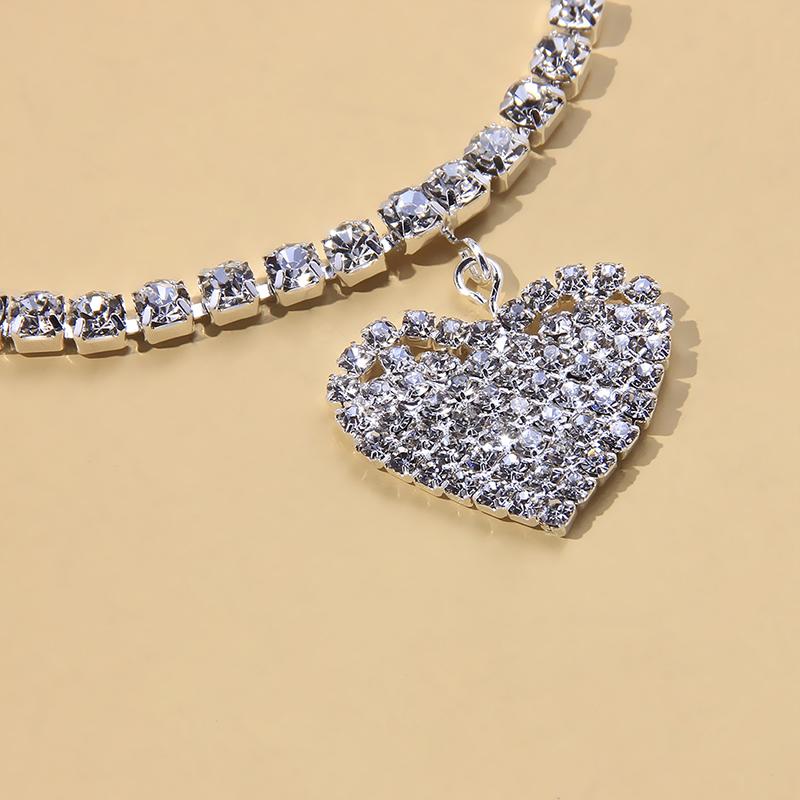 Skanto | Fashion Heart Rhinestone Ankelkjede