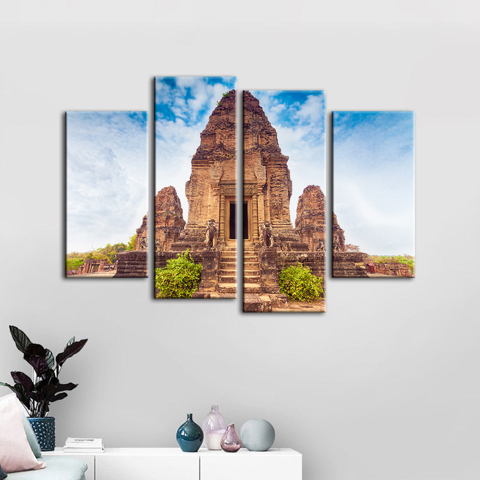 Ancient Temple 4 Piece - Canvas Wall Art Painting | Skanto