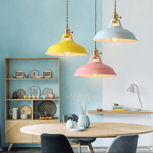 Skanto | Vintage pastell pendellampe - Metallisk eleganse - Myk atmosfære