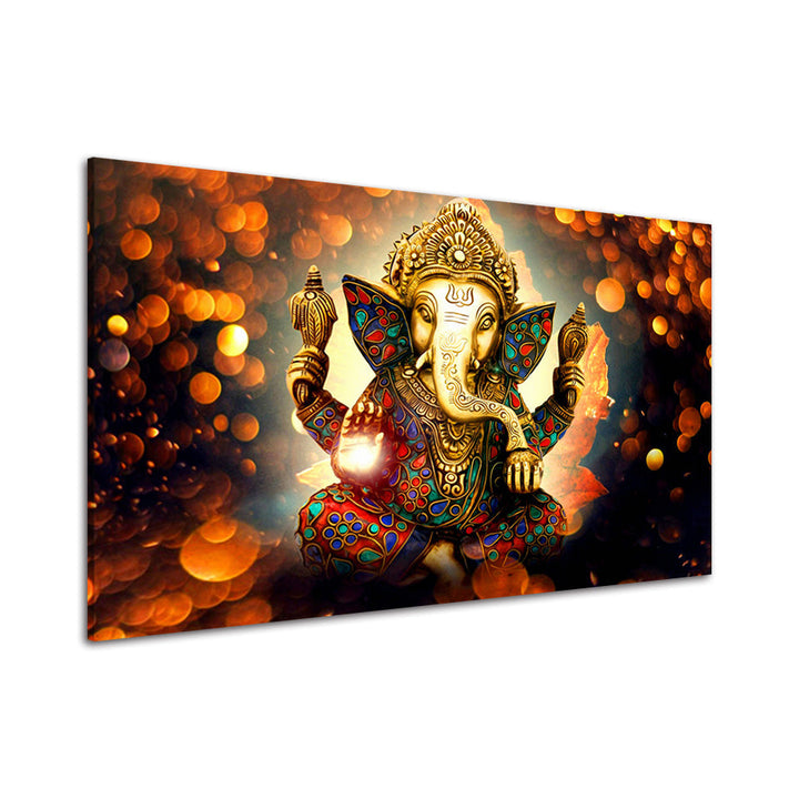 Hindu Lord Ganesha - Lerret Veggkunst Maleri