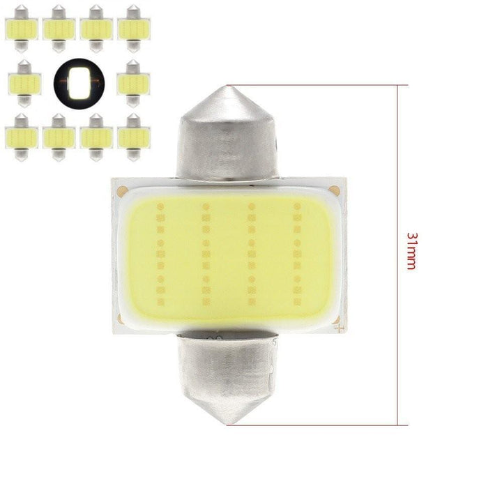 Skanto | 10stk Bilinteriør Lysdome COB 1.5W DC12V LED Pærer Lampeplate