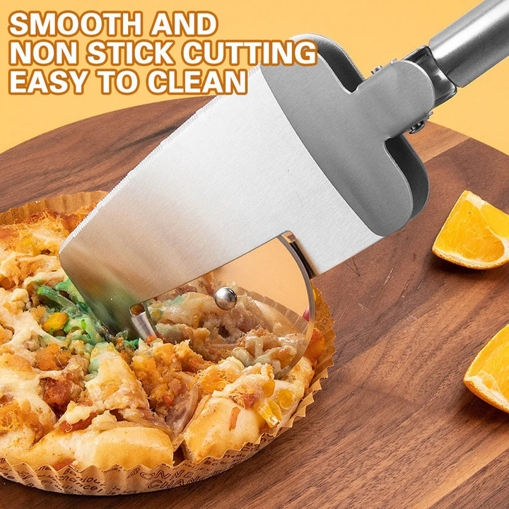 Skanto | Rustfritt Stål Pizza Cutter med Grip og Matløfter