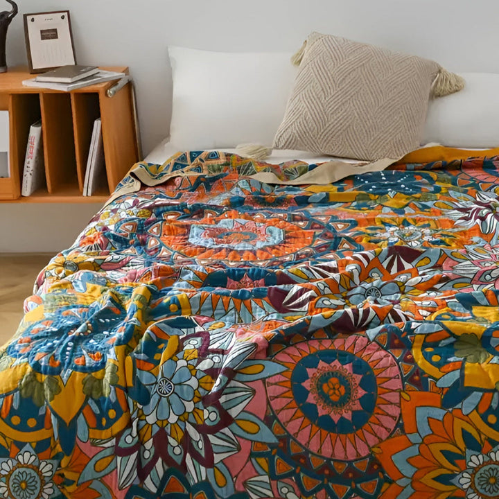 Skanto | Marokkanske blomstrede jacquard bomullspledd
