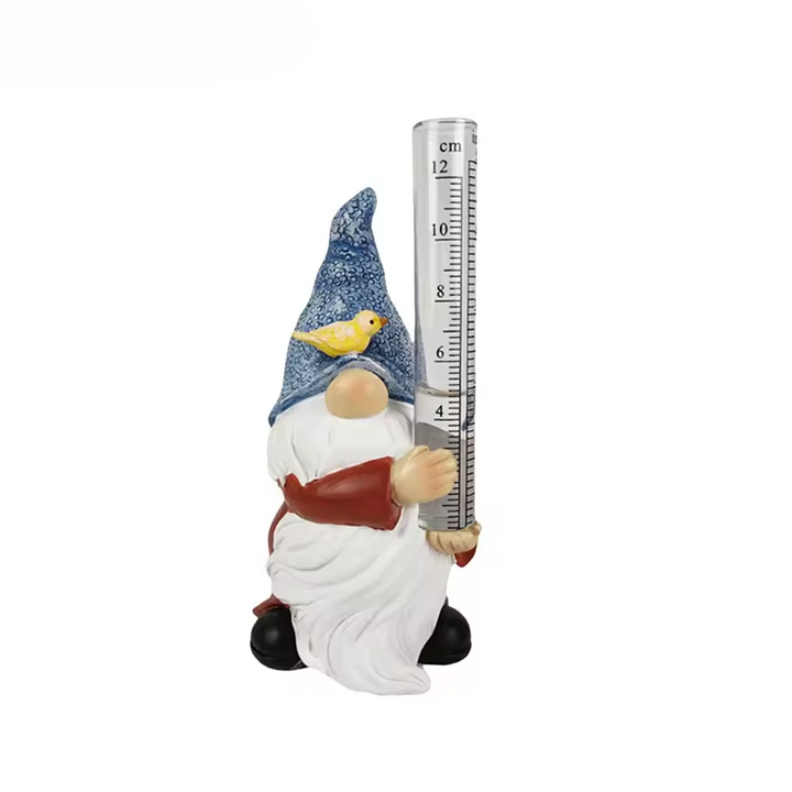 Skanto | Gnomisk Hage Statue med Harpiks Regnmåler