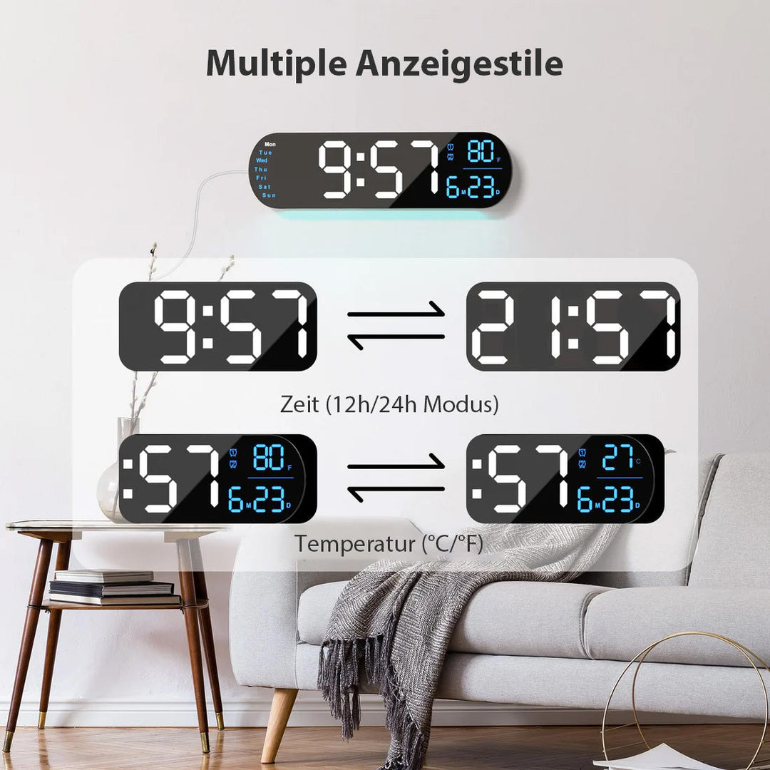 Saker multifunksjonelt klokke med LED-skjerm | Skanto