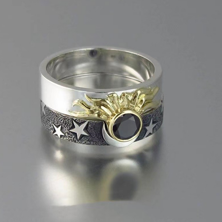 Skanto | Vintage Stjerne Måne Sol Ring Sett