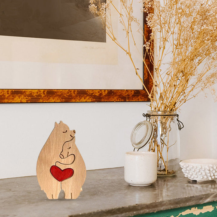 Skanto | Søtt dyrefamilie ornament, tre puslespill figur - 🎁Kjærlighetsgave