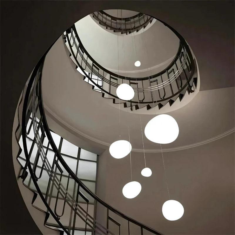 Skanto | GloStone | Elegant Glass Pebble Pendant Light