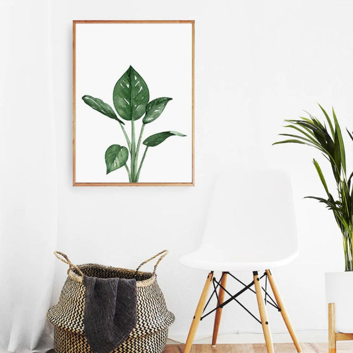 Grønn Blad Tropisk Botanisk Akvarell Plakat