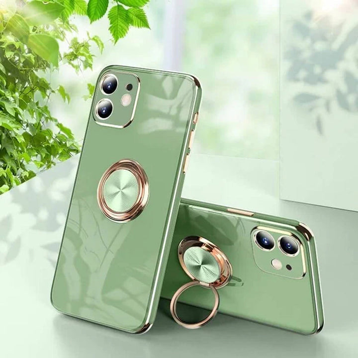 Plateret iPhone-deksel med ring | Skanto