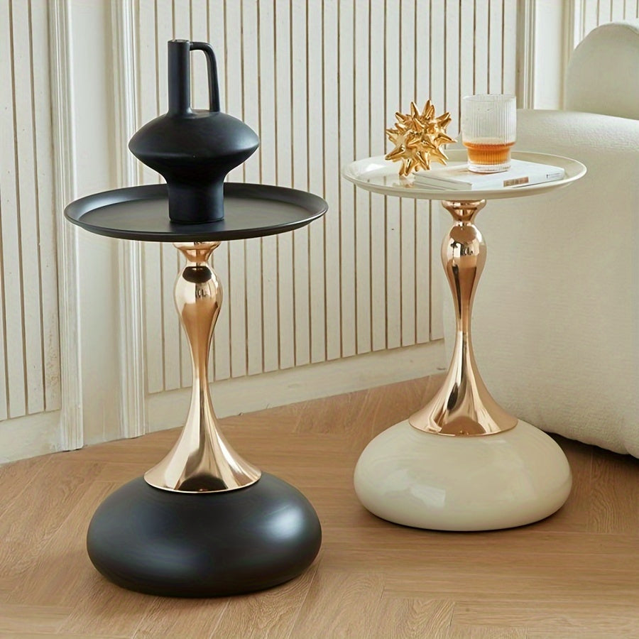 Moderne sidekabinett med keramisk base og metallben – 55 cm høy | Skanto
