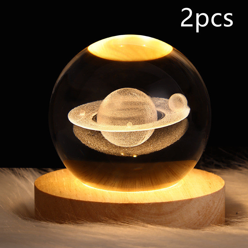 3D Galaxy Crystal Ball LED Nattlys | Skanto