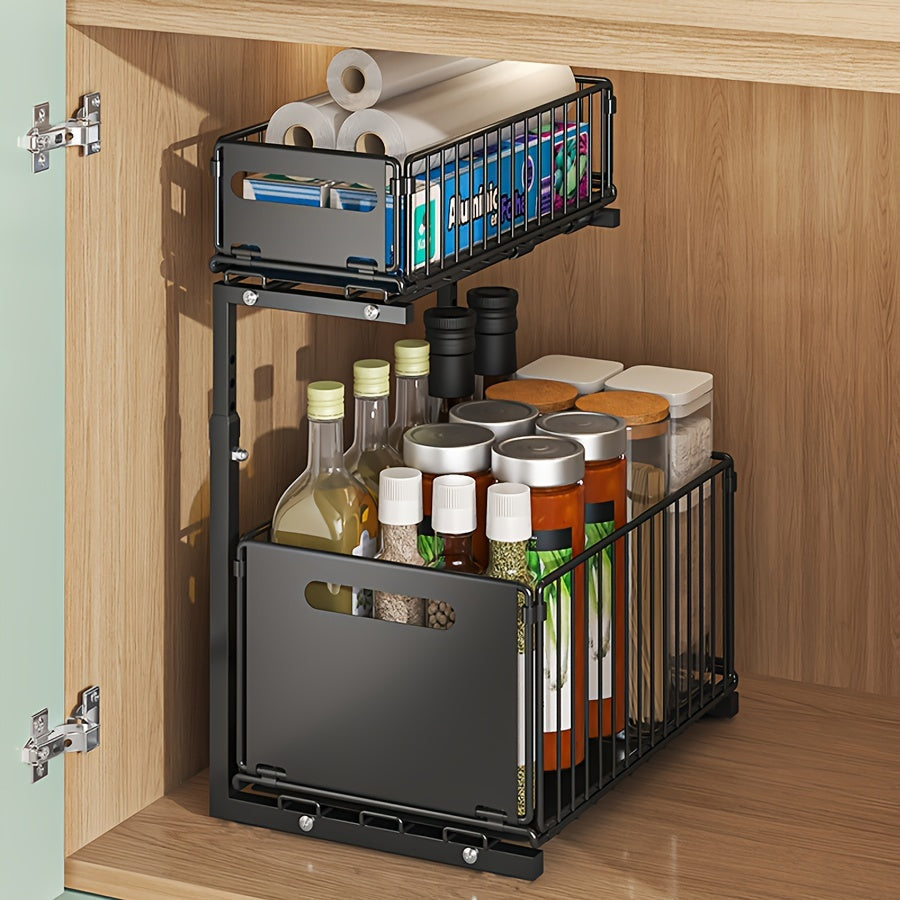 Pull-out Under-Cabinet Organizer 2 Levels | Skanto