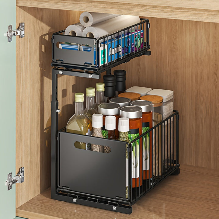 Pull-out Under-Cabinet Organizer 2 Levels | Skanto