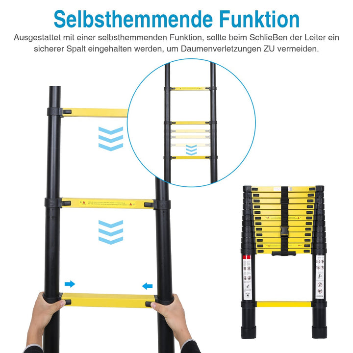 Teleskopisk Stige Aluminium med Avtagbar Krok | Skanto