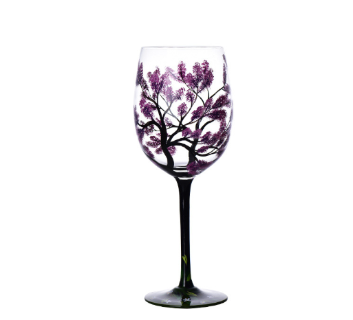 Skanto | Four Seasons Tree Wine Glasses – Håndmalt Kunst
