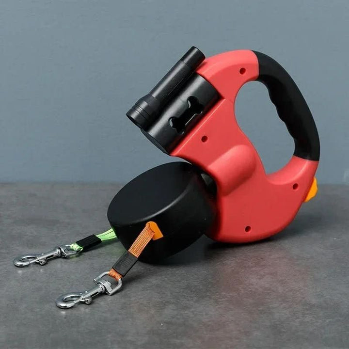 Skanto | Bordeaux Duo – Dobbel leder med LED & pose dispenser for to hunder