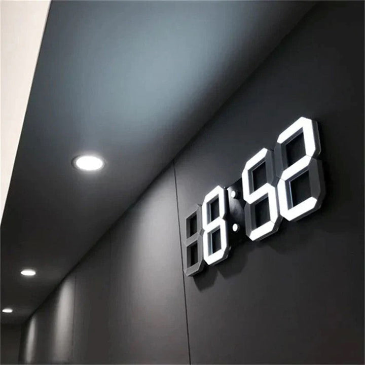 Skanto | PixelTime Klokke – Moderne 3D LED Digital Vekkerklokke med Temperatur, Dato & Alarm