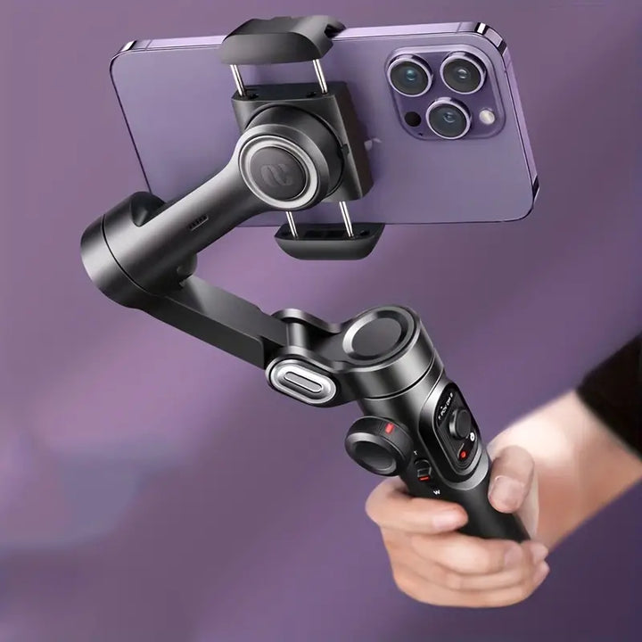 Skanto | SmartPro Håndholdt Gimbal Stabilizer - Sammenleggbar Smartphone Video Vlog PTZ Stabilizer for iPhone, Android og Samsung