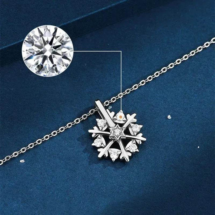 Skanto | Luksus Rhinestone Jul Snøfnugg Halskjede Gave til kvinner
