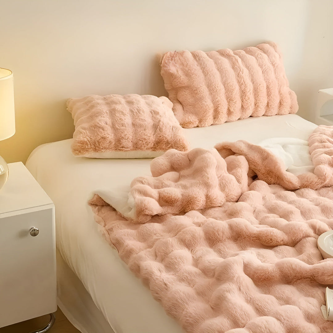 Fleece og fleece-lue – Ekstra myk og varm | Perfekt for sofa og soverom