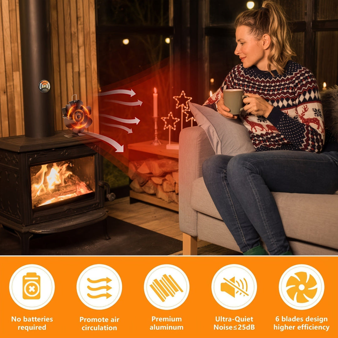 Skanto | ThermoBreeze | Varme Drevet Komfyrvifte – Stille Drift, Ingen Elektrisitet, Effektiv Varmefordeling