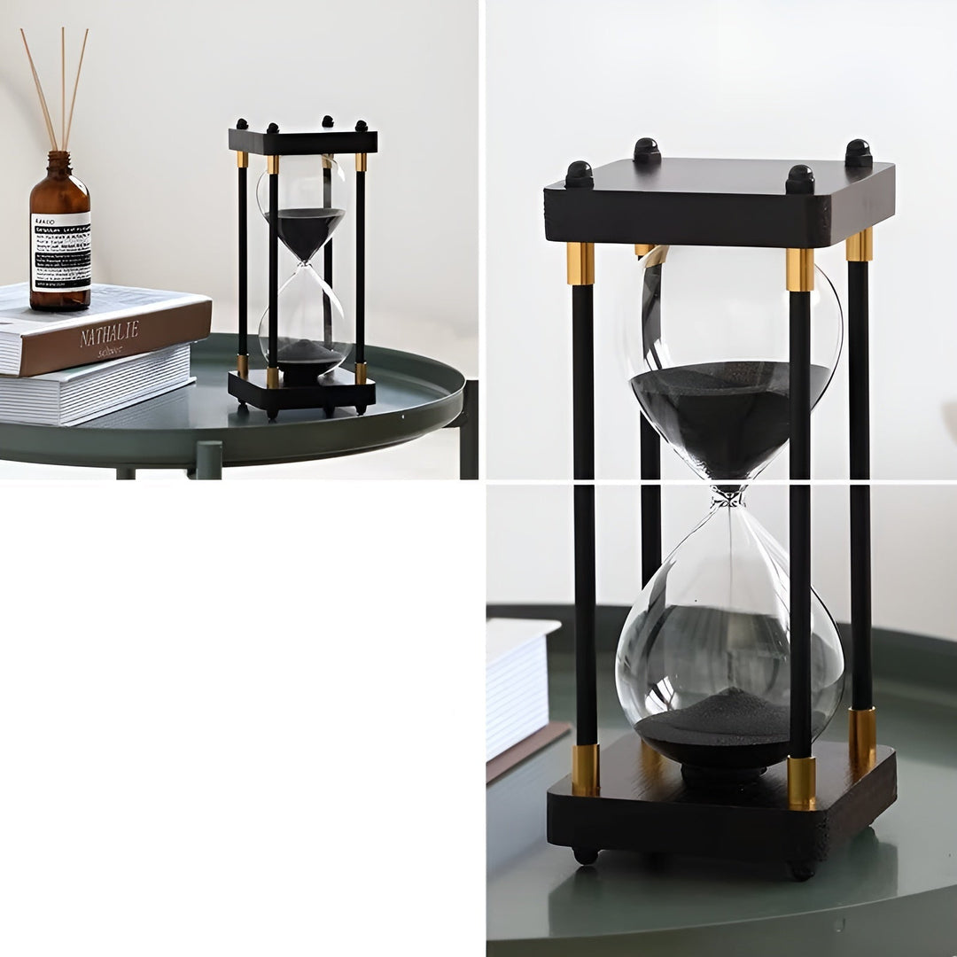 Gratis 60-minutters timeglass – Kreativt, dekorativt retrodesign i Skantoack | Metallramme med ripebestandig base