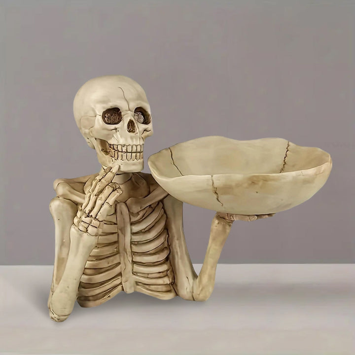 Skanto | GhoulBowl Hodeskalle Skål – Harpiks Halloween Godteri Skål og Gotisk Dekorasjon