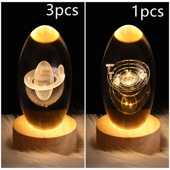 3D Galaxy Crystal Ball LED Nattlys | Skanto