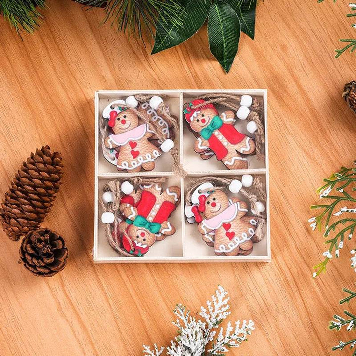 Skanto | Tre Pepperkakemann Juledekorasjoner Boks Pendel