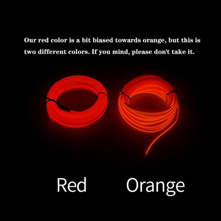 Skanto | 5m bilinteriør tilbehør atmosfære lampe EL kaldt lys linje med USB DIY dekorativ dashbord konsoll dør LED ambient lys
