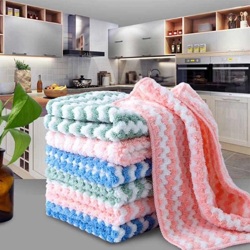 5pcs Kjøkken Oppvaskklut Vannabsorberende Rengjøringsklut | Skanto