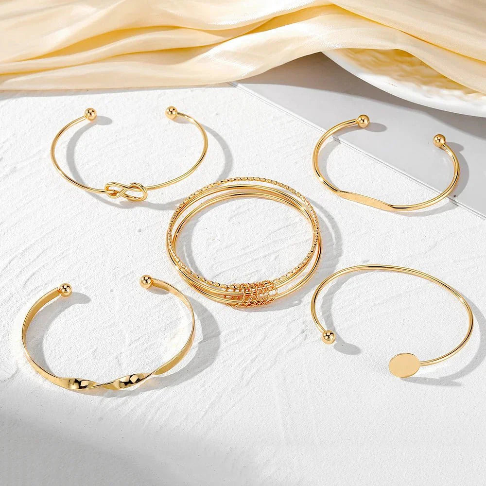 Skanto | 5 stk Twist Bangle armbånd stabel