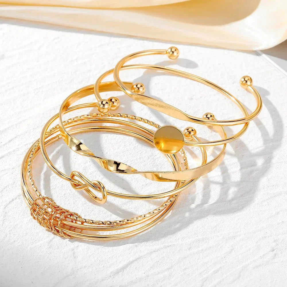 Skanto | 5 stk Twist Bangle armbånd stabel