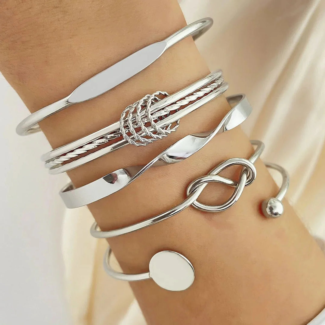 Skanto | 5stk Twist Bangle Armbånd Stabel