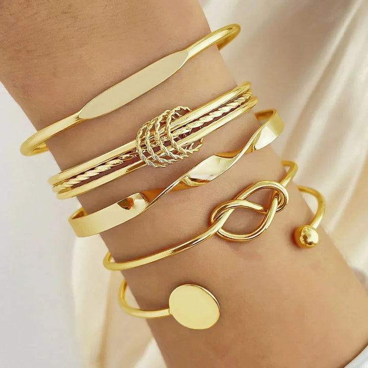 Skanto | 5 stk Twist Bangle armbånd stabel