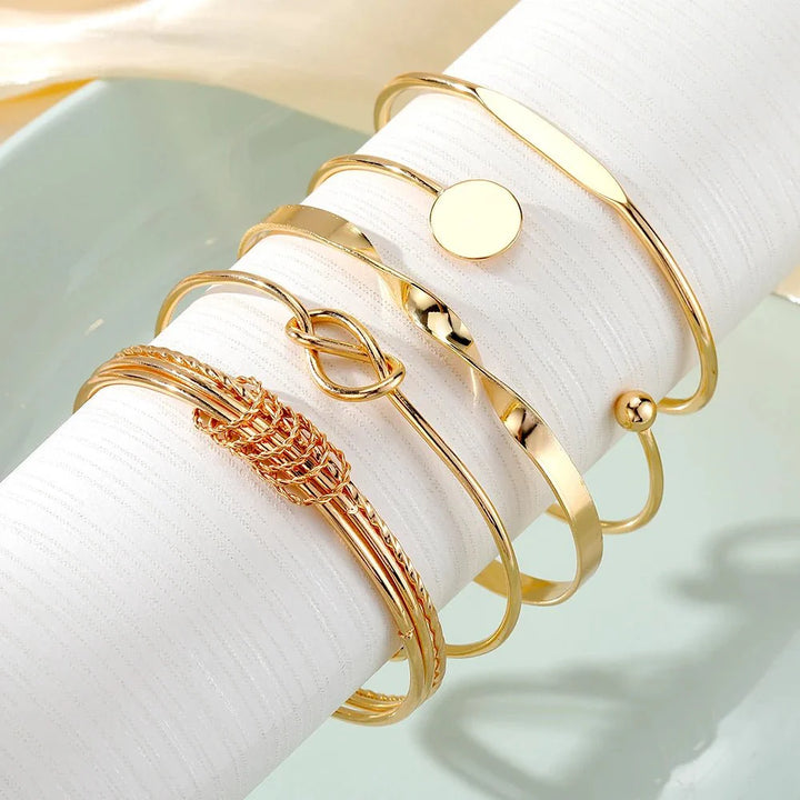 Skanto | 5stk Twist Bangle Armbånd Stabel
