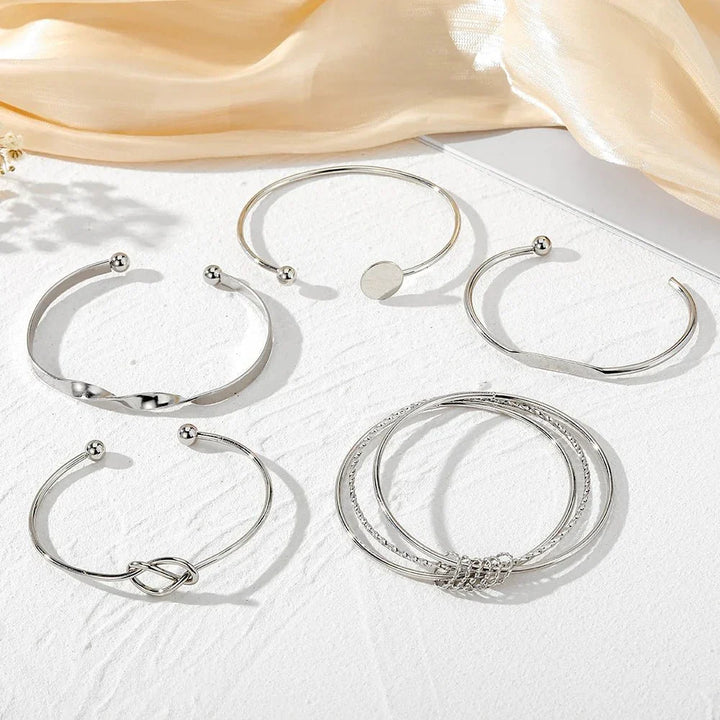 Skanto | 5 stk Twist Bangle armbånd stabel