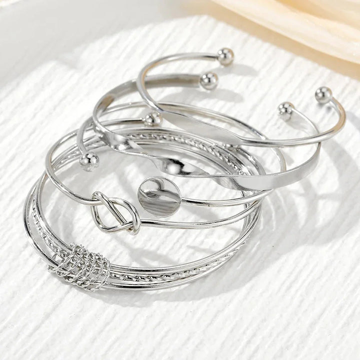 Skanto | 5 stk Twist Bangle armbånd stabel