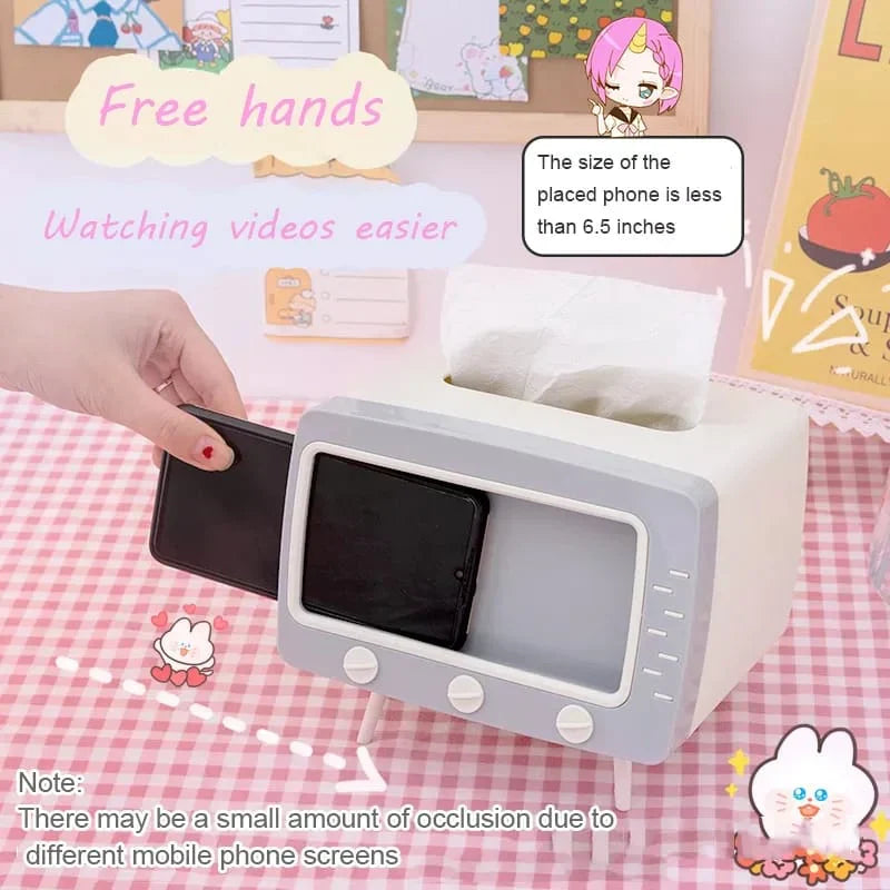Kreativ Tv Tissue Box Holder Med Telefonholder Skanto