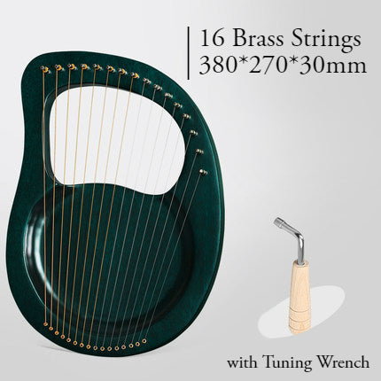 Skanto | 16 Messingstreng Mahogni Lyre Harpe med Tonetrench for Barn, Tenåringer & Voksne