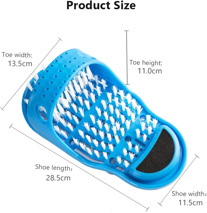 Easy Feet Rengjøringsbørste Eksfolierende Fotmassasje Slipper for Unisex Voksne, 1 Pc (Blå) Skanto