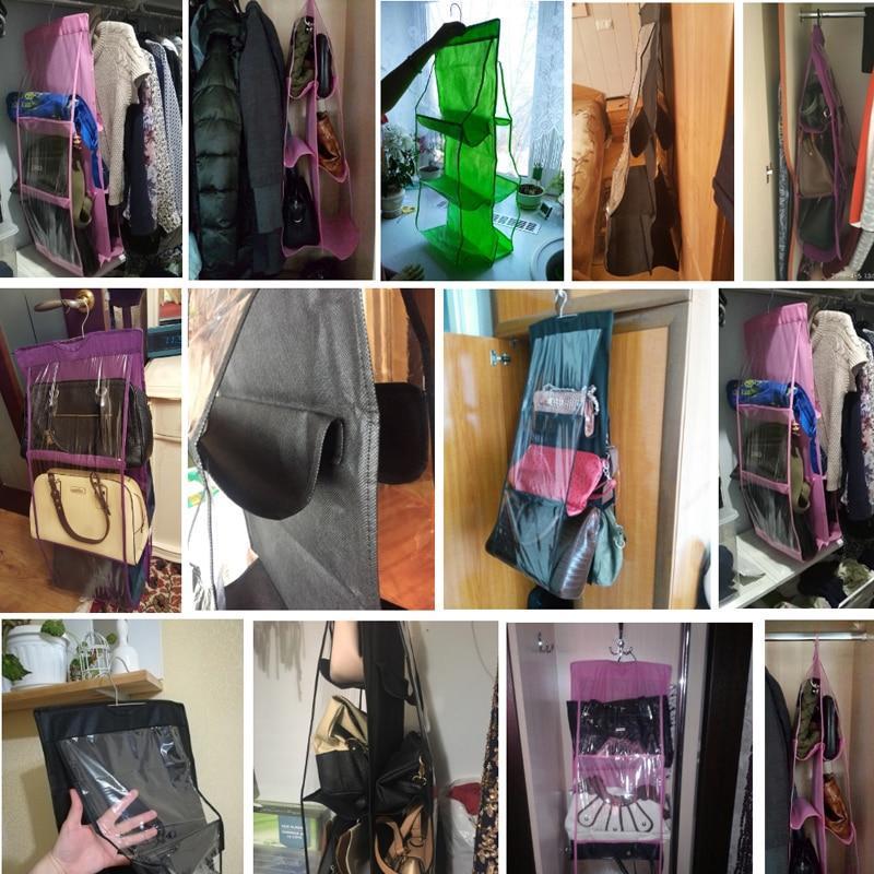 Skanto | Hengende Handy Handbag Organizer 6 Lommer Gjennomsiktig Oppbevaring Klesskap