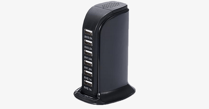 Skanto | Bærbar USB-ladestasjon – Lader 6 enheter samtidig!